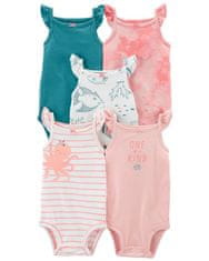 Carter's Body bez rukávů Pink Ocean holka 5ks 18m