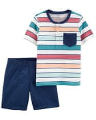 Carter's Set 2dílný triko kr. rukáv, kraťasy Color Stripes kluk 6m