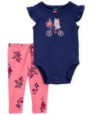 Carter's Set 2dílný body kr. rukáv, legíny Navy Bike holka 12m