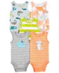 Carter's Body bez rukávů Stripes Animals kluk 5ks 3m