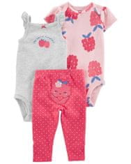 Carter's Set 3dílný legíny, body kr. rukáv, body na ramínka Pink Raspberry holka 12m