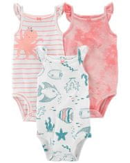 Carter's Body bez rukávů Pink Ocean holka 3ks 6m