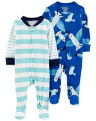 Carter's Overal na zip Sleep & Play Blue Seagull kluk 2ks NB/vel. 56