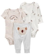 Carter's Set 3dílný body kr. rukáv, body dl. rukáv, tepláky Grey Koala neutrál LBB NB, vel. S 56