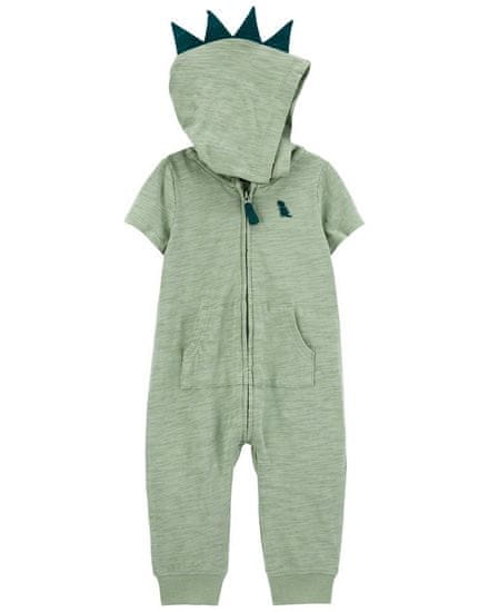 Carter's Overal na zip bez nožiček kr. rukáv Green Dino kluk 6m