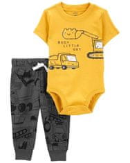 Carter's Set 2dílný body kr. rukáv, tepláky Yellow Transport kluk 6m