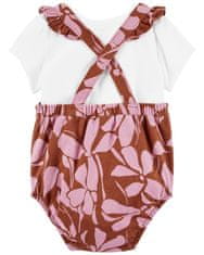 Carter's Set 2dílný triko kr. rukáv, kalhotky na kšandy Pink Foral holka 6m