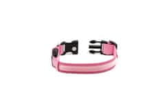 limaya Limaya led svítící obojek pro psy Pink - white strip S (28 cm - 40 cm)