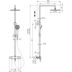 Rubineta Sprchový set s termostatickou baterií THERMO-15 OLO chrom