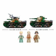 Sluban Wwii m38-b1107 typ 97 japonský střední tank 2v1