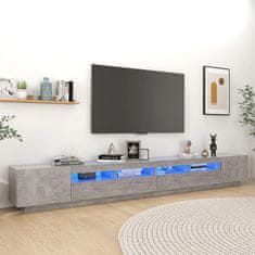 Greatstore TV skříňka s LED osvětlením betonově šedá 300 x 35 x 40 cm