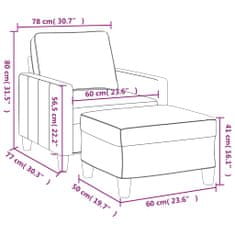 Petromila Křeslo s podnožkou černé 60 cm textil