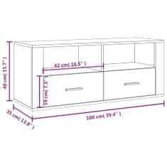 Vidaxl TV skříňka bílá 100 x 35 x 40 cm kompozitní dřevo