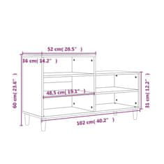 Greatstore Botník bílý s vysokým leskem 102x36x60 cm kompozitní dřevo