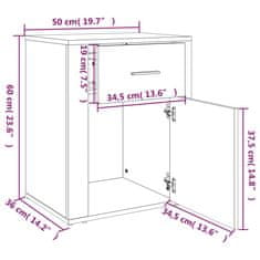 Vidaxl Noční stolek černý 50x36x60 cm kompozitní dřevo