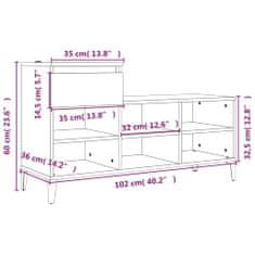 Vidaxl Botník betonově šedý 102x36x60 cm kompozitní dřevo