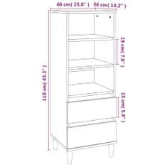 Vidaxl Skříň highboard šedá sonoma 40 x 36 x 110 cm kompozitní dřevo