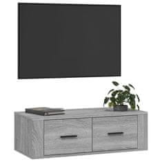 Vidaxl Závěsná TV skříňka šedá sonoma 80x36x25 cm kompozitní dřevo