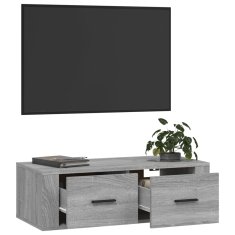 Vidaxl Závěsná TV skříňka šedá sonoma 80x36x25 cm kompozitní dřevo