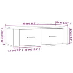 Vidaxl Závěsná TV skříňka šedá sonoma 80x36x25 cm kompozitní dřevo