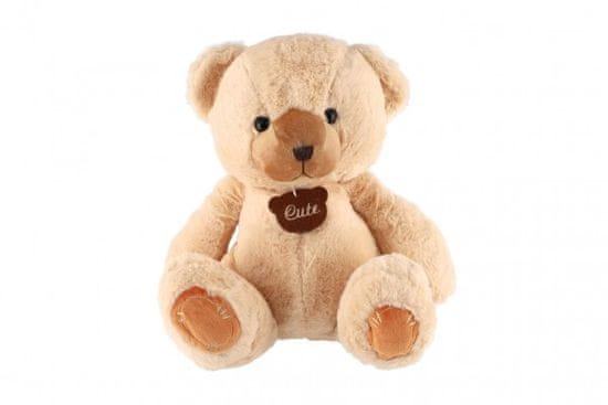 Teddies  Medvěd sedící plyš 40cm béžový v sáčku 0+