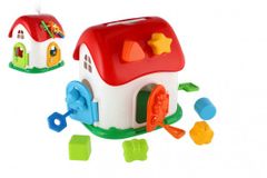 Teddies  Vkládačka domeček plast s klíči v síťce 22x21x19cm 12m+