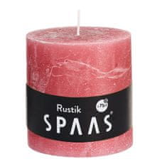 Spaas Svíčka válec rustikální 10x10cm červeno-růžová