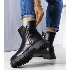 Černé zateplené boty s umělou kožešinou velikost 41