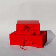 My Best Care Velká červená dárková krabice s magnetickým víkem a vyměnitelnou stuhou