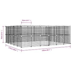 Petromila 44panelová ohrádka pro zvířata s dvířky černá 35 x 35 cm ocel
