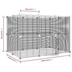 Vidaxl 20panelová ohrádka pro zvířata s dvířky černá 35 x 35 cm ocel