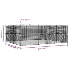 Vidaxl 44panelová ohrádka pro zvířata s dvířky černá 35 x 35 cm ocel