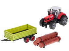 WOWO Profesionální Traktor s Přívěsem a Hromadou Dřeva pro Zemědělské Účely