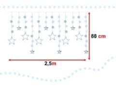 InnoVibe LED studený bílý závěs s dvěma druhy hvězd - 2,5 m, 138 LED