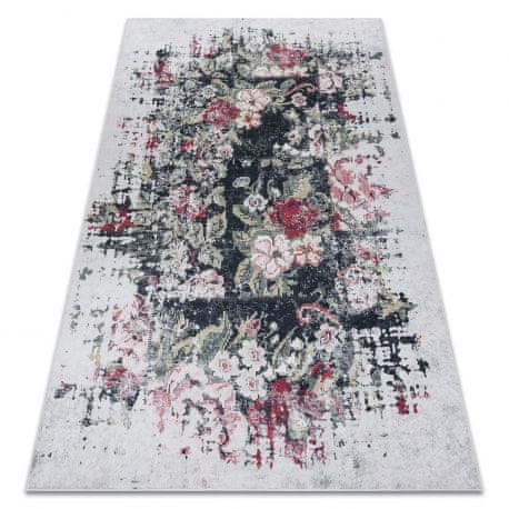 eoshop ANDRE mycí kobereček 1816D květiny vintage protiskluz - bílá / červený (Velikost: 160x220 cm)