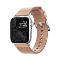 Nomad Modern Leather Slim Natural řemínek pro Apple Watch 41mm ,Barva Stříbrná 40mm Přírodní