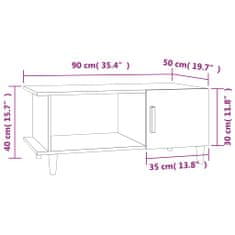 Greatstore Konferenční stolek lesklý bílý 90 x 50 x 40 cm kompozitní dřevo