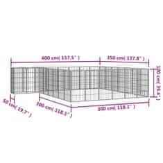 Petromila 30panelová ohrádka pro psy černá 50 x 100 cm práškovaná ocel