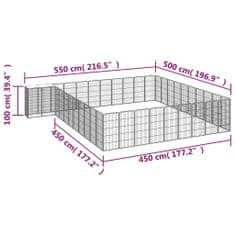 Petromila 42panelová ohrádka pro psy černá 50 x 100 cm práškovaná ocel