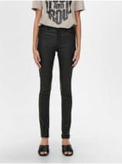 Jacqueline de Yong Černé skinny fit kalhoty s povrchovou úpravou JDY New Thunder XL/34