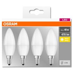 Osram 4x LED žárovka E14 SVÍČKA 5W = 40W 470lm 2700K Teplá bílá