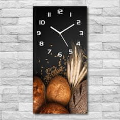 Wallmuralia Moderní hodiny nástěnné Pečivo bílé 30x60 cm