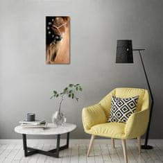 Wallmuralia Moderní skleněné hodiny na stěnu Kůň 30x60 cm bílé