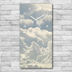 Wallmuralia Moderní hodiny nástěnné Oblaka bílé 30x60 cm