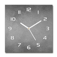Wallmuralia Skleněné hodiny na stěnu Betonové pozadí bílé 30x30 cm
