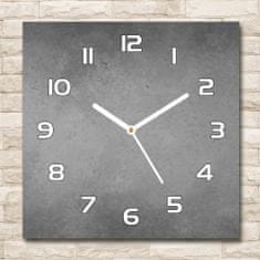 Wallmuralia Skleněné hodiny na stěnu Betonové pozadí bílé 30x30 cm