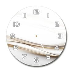 Wallmuralia Skleněné hodiny na stěnu Abstrakce vlna bílé fi 30 cm