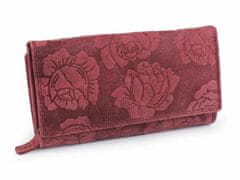 Kraftika 1ks starorůžová dámská peněženka kožená s květy