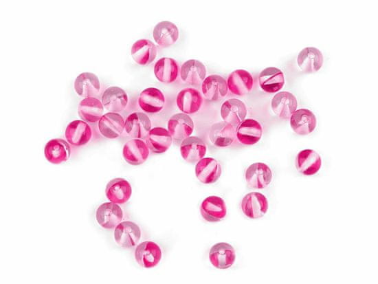 Kraftika 32ks pink skleněné korálky s ab efektem 6 mm