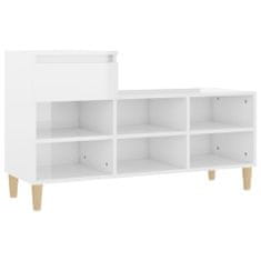 Greatstore Botník bílý s vysokým leskem 102x36x60 cm kompozitní dřevo